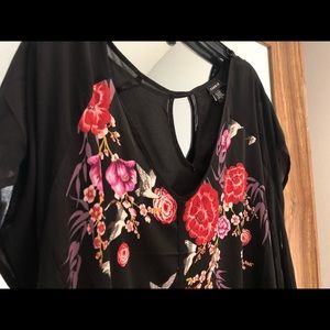 Black with patterned front top by Torrid
